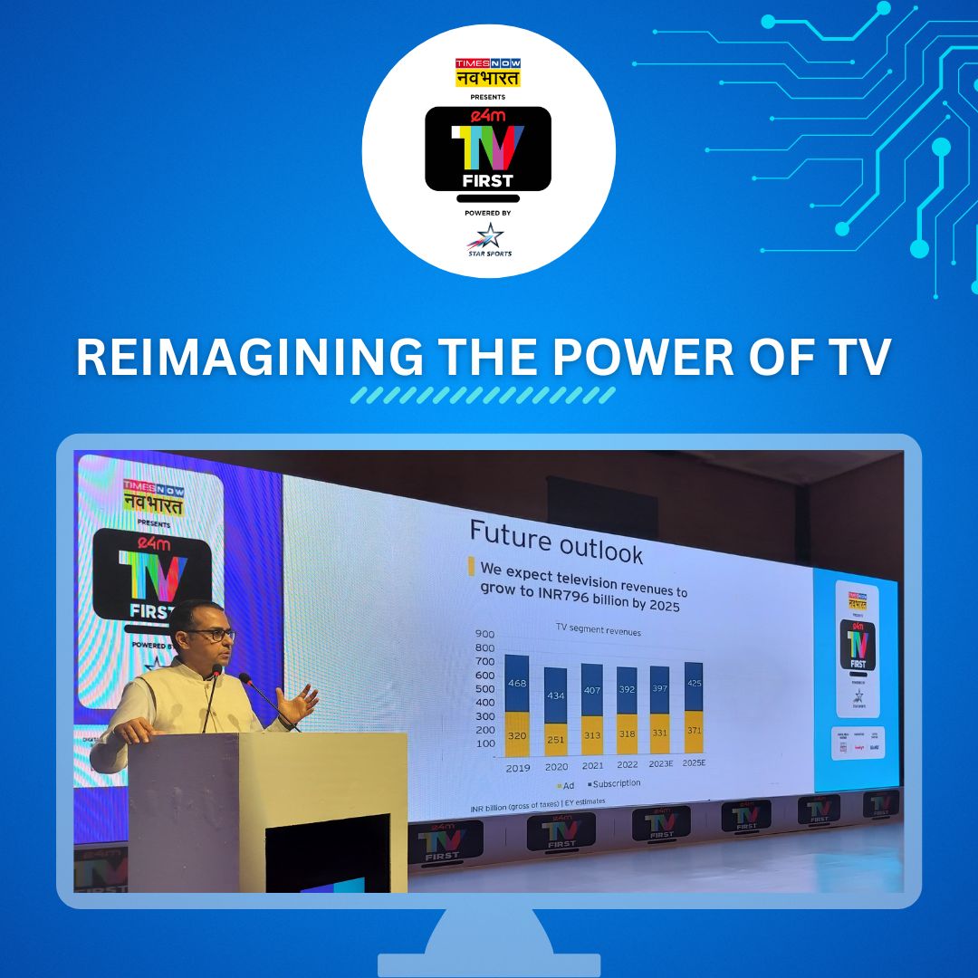 e4mtweets's tweet photo. In the last two years, 130+ categories, including F&B, Personal Care & Hygiene, Personal Healthcare, Household Products, have consistently advertised more on TV over digital platforms", tells @nawalahuja, Co-Founder of #exchange4media, in his welcome speech at the #e4mTVFirst Conference'24.

#TVConference #TVAdvertising #SportsMarketing #BrandLeadersUnite #TelevisionTrends #PowerOfTV #FutureOfTelevision