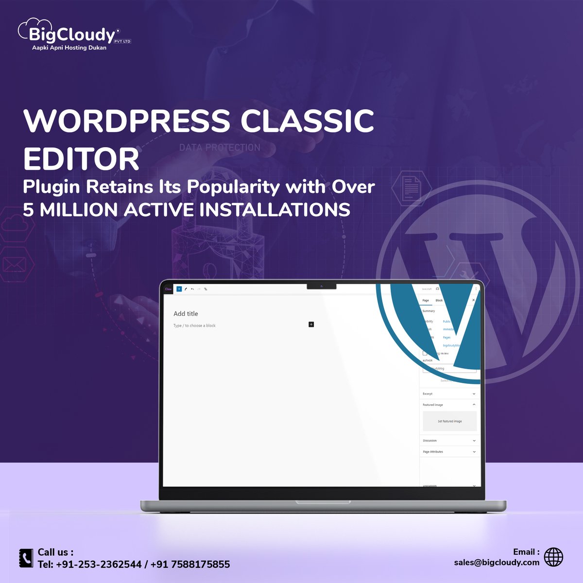 It's #WordPressWednesday! ⭐

Calling 🌐 all #WordPress users! 👨🏻‍💻 Did you know 🤔
the Classic Editor plugin still has over 5 million 🤩
active installations? ⬇️

#wordpresshosting #wordpressplugin #classiceditor #facts #technolgy #Website  #BigCloudy #WebHosting