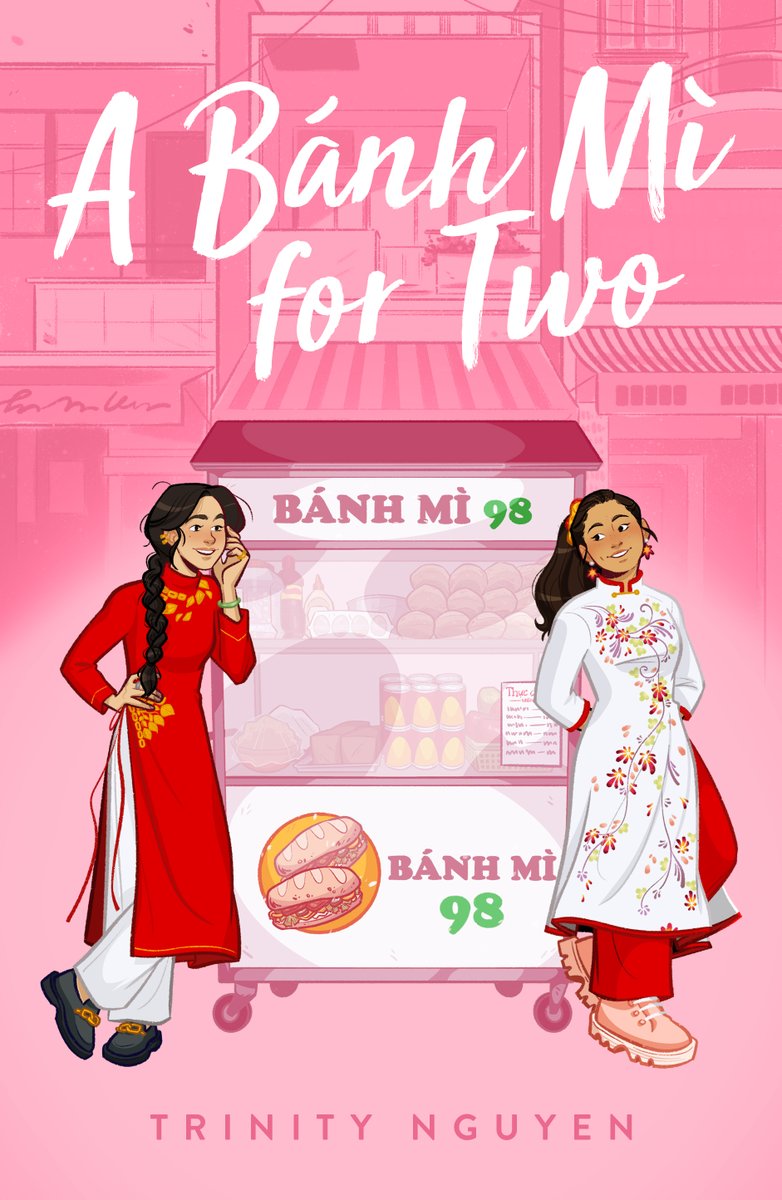 💗 COVER REVEAL 💗 my sapphic romcom ft. vietnamese girls in love as they navigate the sai gon street food scene + diasporic grief and hope... is out 8/27/24 from @FierceReads @MacKidsBooks! art by @heymolls & design by Abby Granata PRE-ORDER HERE: trinity-nguyen.com/a-banh-mi-for-…