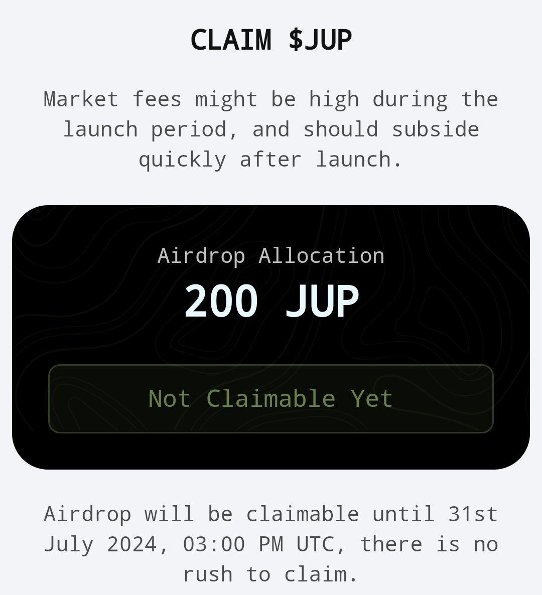 I'm eligible for 200 $JUP in another wallet.

I giveaway this one wallet to randomly one ,who like &amp; repost this post.

Good luck 👍