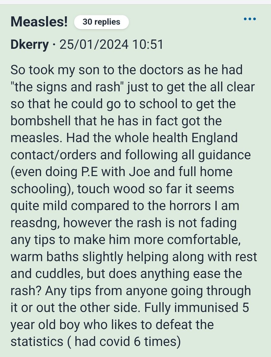 tern (@1goodtern) on Twitter photo A five year old boy who has had covid 6 times develops measles despite being mmr vaccinated.
How common is this story going to become. 
Infection makes you vulnerable to more infection. 
Covid infection doubly so. 
🤬 A five year old boy who has had covid 6 times develops measles despite being mmr vaccinated.
How common is this story going to become. 
Infection makes you vulnerable to more infection. 
Covid infection doubly so. 
🤬