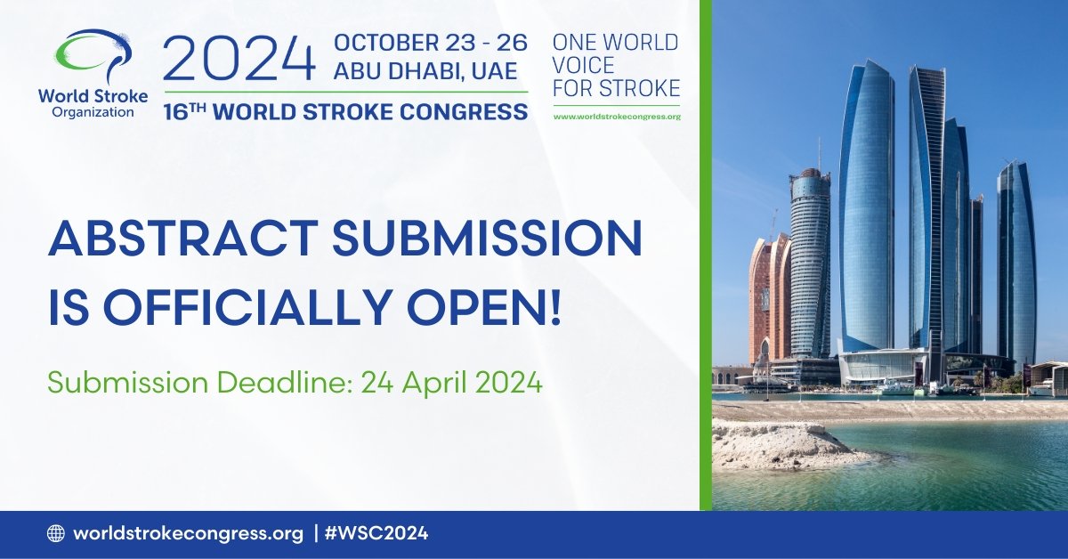 Submit your abstract for a chance to present your work at #WSC2024. Abstract submission will be open until 24 April!
#StrokePrevention #StrokeCare #StrokeResearch #Stroke #GlobalHealth #BrainHealth #Neurology
invt.io/1lxbn6n44by