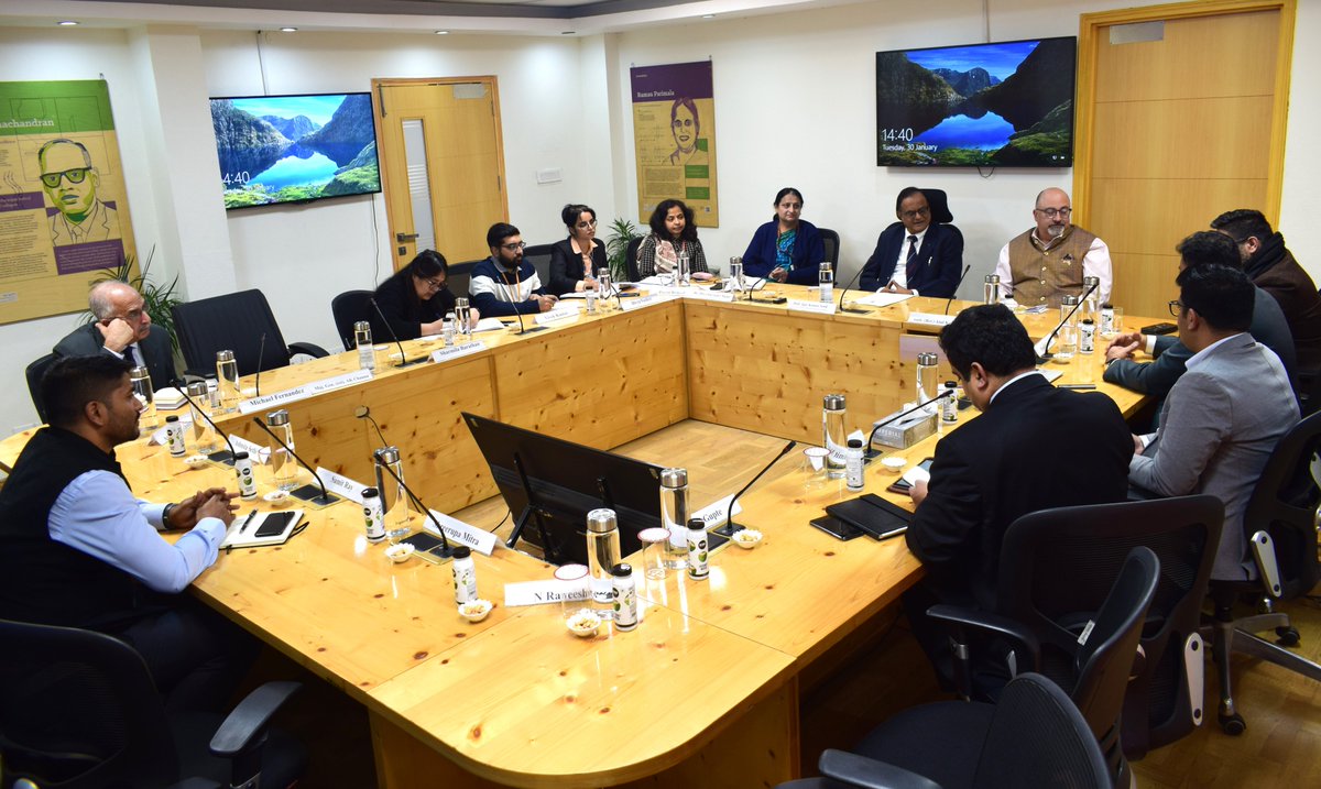 USIBC President Ambassador @USAmbKeshap and member companies called on Prof (Shri) Ajay Sood, @PrinSciAdvGoI. Prof. Sood discussed the role of industry and academia ties between India and the United States to activate the Research & Development component under #iCET, especially…