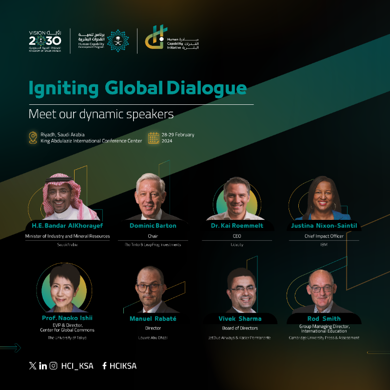 HCI_KSA's tweet photo. من حول العالم؛ يجتمع صناع السياسات وقادة الفكر والمستثمرين ورواد الأعمال في مؤتمر #مبادرة_القدرات_البشرية لإثراء الحوار العالمي حول سبل تنمية القدرات البشرية بهدف #الاستعداد_للمستقبل