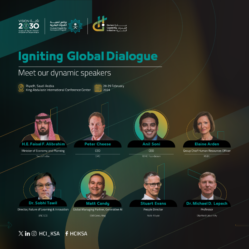 HCI_KSA's tweet photo. من حول العالم؛ يجتمع صناع السياسات وقادة الفكر والمستثمرين ورواد الأعمال في مؤتمر #مبادرة_القدرات_البشرية لإثراء الحوار العالمي حول سبل تنمية القدرات البشرية بهدف #الاستعداد_للمستقبل