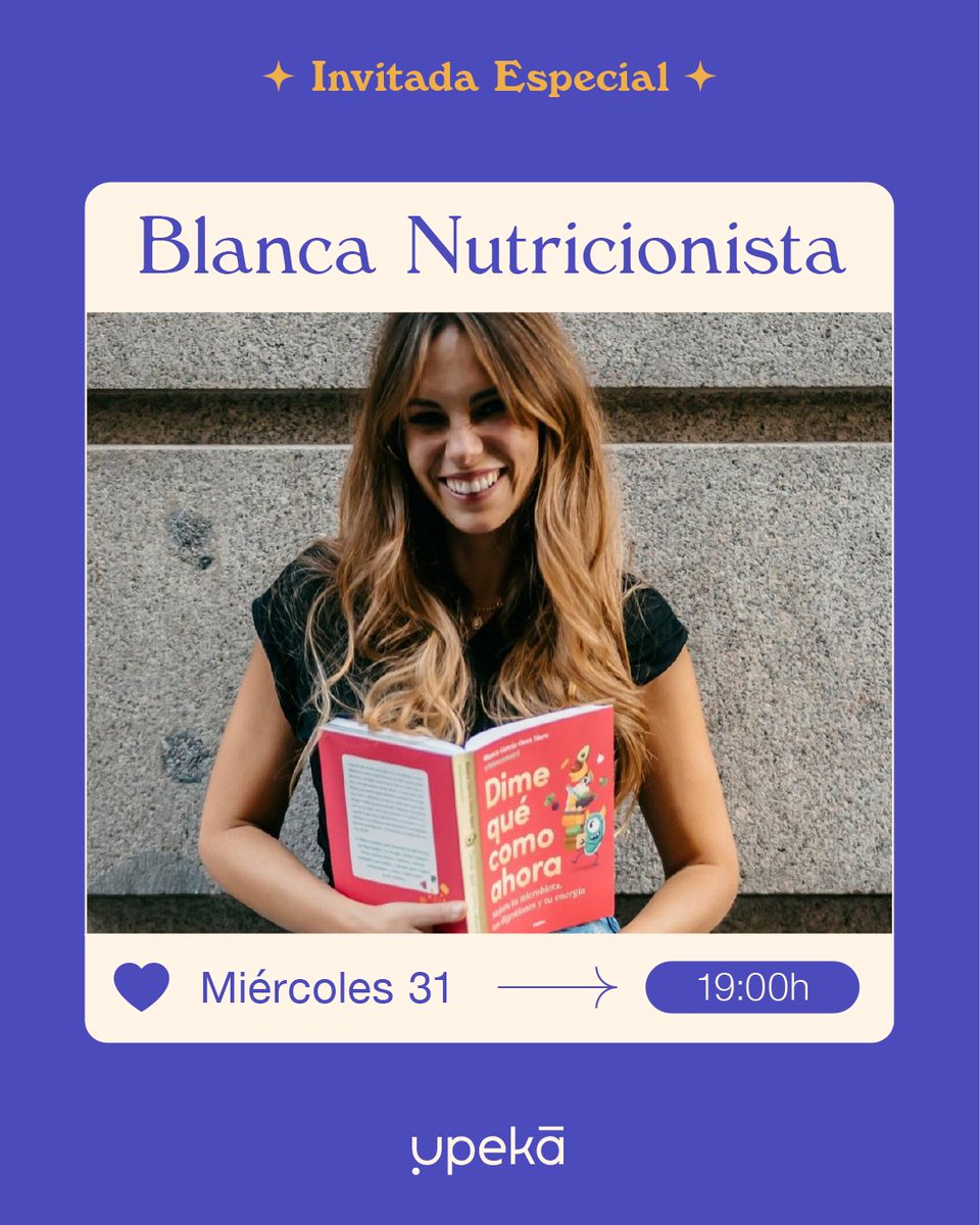 Esta tarde a las 19.00h tienes una cita con nosotras en nuestro canal de YouTube upeka_oficial para hablar sobre 'Alimentación y emociones' junto a una experta en el tema: Blanca Nutricionista ✨

#upeka #nutricion #bienestar #nutrición #alimentacion #emociones #bienestarysalud