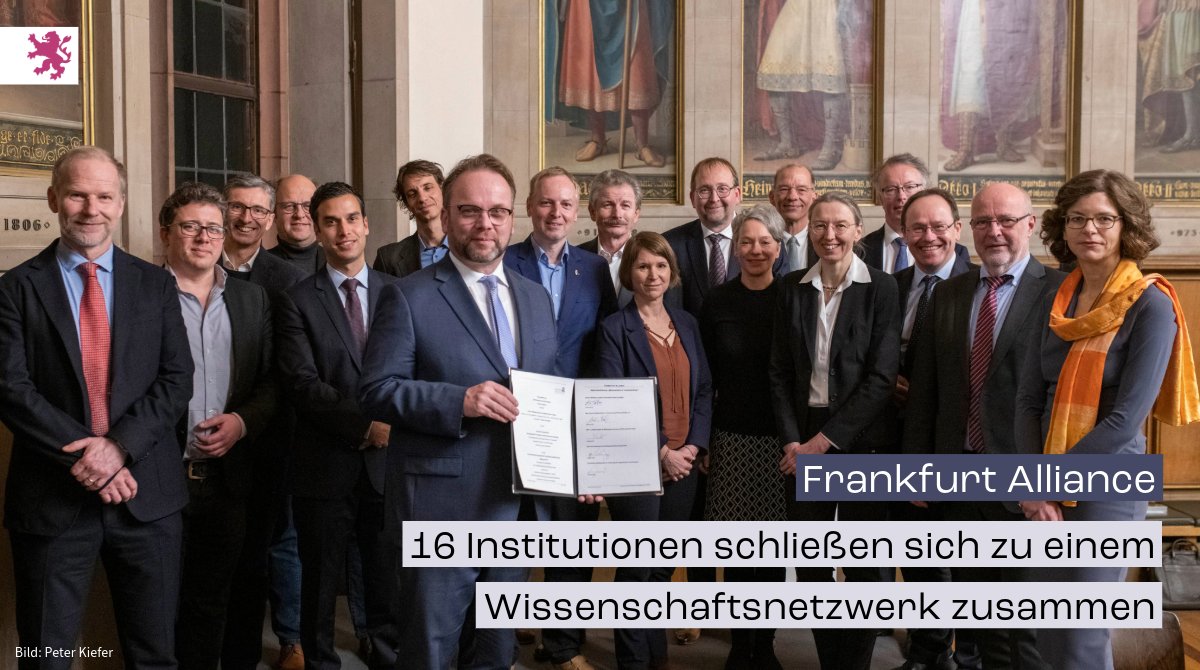 #FrankfurtAlliance: 16 Institutionen aus dem Großraum Frankfurt/Rhein-Main schließen sich zu einem Wissenschaftsnetzwerk zusammen. Das #HMWK unterstützt die Frankfurt Alliance mit mehr als einer halben Million Euro. @Timon_Gremmels @goetheuni