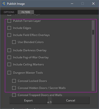 gridcarto's tweet photo. Working on the new image export dialog today. So far got the bulk of the options added in and a working scrollbar. Next to clip this list to the bounding box, rig up the check boxes, testing.  Not too much more work AFAICS. https://t.co/tlqmjPKJ0v