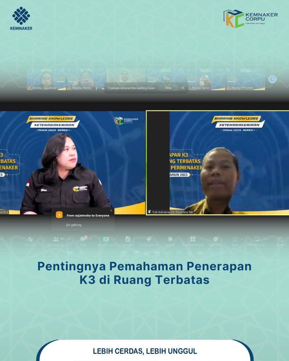 ppsdm_naker's tweet photo. Alhamdulillah, agenda Sharing Knowledge Ketenagakerjaan pertama tahun 2024 berjalan dengan baik. Terima kasih untuk ratusan #SahabatCorpu yang ikut bergabung dan memeriahkan acara ini. https://t.co/HNkSxH76br