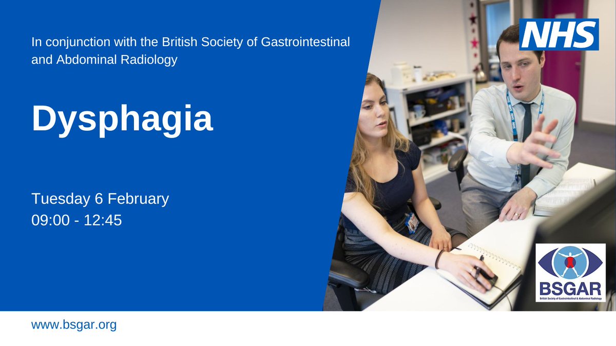 Join <a href="/BSGAR_UK/">BSGAR</a> on Tuesday 6 February at 9:00 for their training session focusing on dysphagia. For more information, or to sign up visit the BSGAR website orlo.uk/XSmjY