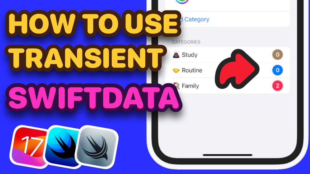tundsdev's tweet image. 🚨ICYMI🚨

I recently released a SwiftData vid that shows you prevent saving properties in your app ❌

Check out the video on my YouTube channel 🚀

#swiftui #swiftdata