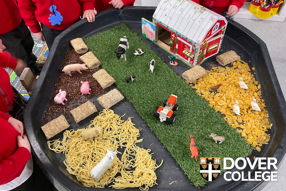 The teachers in the Early Tears have orchestrated a delightful journey of learning for our youngest pupils this week, fostering their curiosity about animals. The children were introduced to a sensory farmyard made from a variety of cereal and cooked spaghetti.