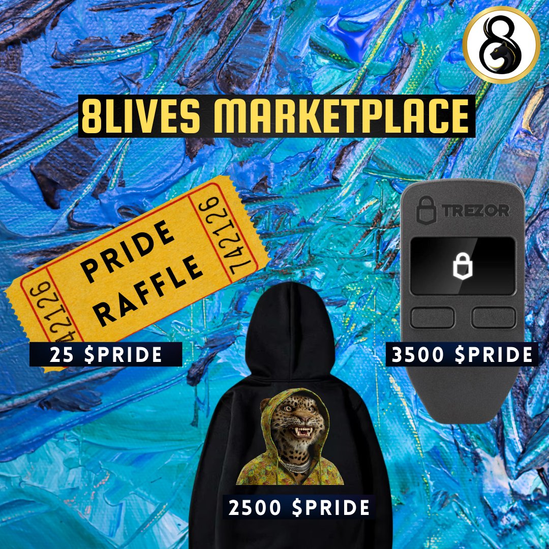 Dive into the 8lives Marketplace! 🚀

Earn & spend $Pride on epic rewards! What's your dream purchase?
#nft #nftspace #nftartfinance #nfttoken #openseanfts