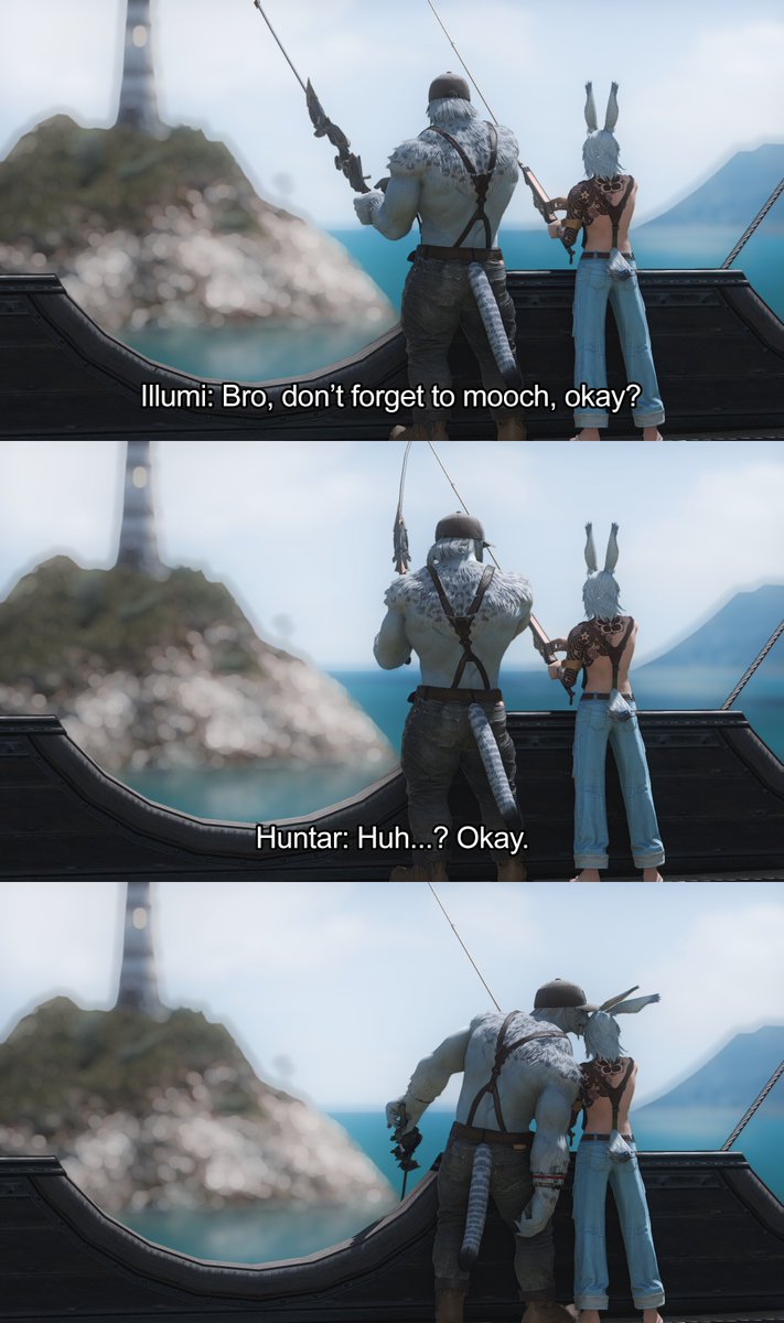 Hours fishing out at sea has... certainly done things to me. 

How was I supposed to know what "mooching" was?! I grew up in a frigid mountain range!