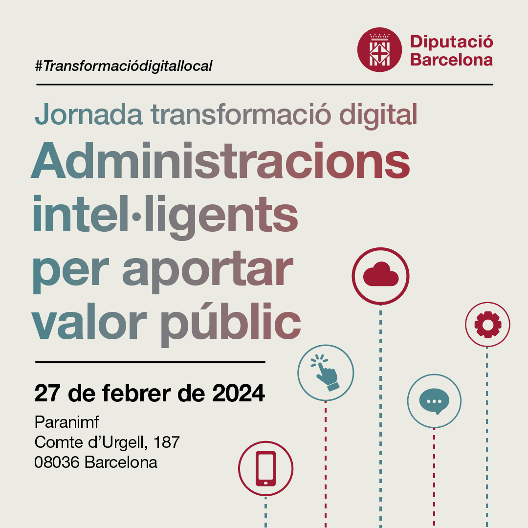 municipidigital's tweet photo. 🔴Reserva't la data!
El Gabinet d'Innovació Digital organitza la Jornada "Administracions intel·ligents per aportar valor públic"
🗓️27 de febrer a les 9h
📍Escola Industrial (BCN)
+ info a https://t.co/AlwF7pt1m5
📩Inscripcions a https://t.co/9TY1Y1kUBA
#Transformaciódigitallocal https://t.co/yoESVzDyBf