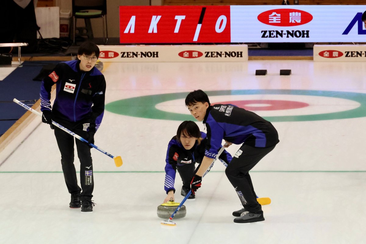 zennoh_sports's tweet photo. 🥌第41回 全農日本カーリング選手権大会in札幌⛄️

【1次予選リーグ・競技10】　
札幌国際大学 VS 岡山CAの試合は8-5で札幌国際大学が勝利☀️
落ち着いた試合運びでした🙌🏻

「ニッポンの食」パワーで がんばれ！🇯🇵

#カーリング #日本選手権 #全農 https://t.co/dP6bH0N1ME