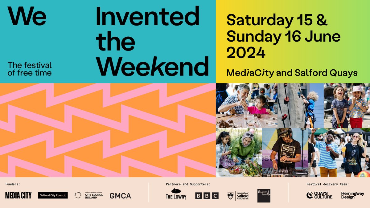 Exciting news! #WeInventedTheWeekend is making a comeback this June at MediaCity & Salford Quays! 🗓️ 15th & 16th June Save the date for a weekend filled with 200+ FREE events celebrating all things weekend. Stay tuned for the full program & catch DJ Paulette on Sunday afternoon!