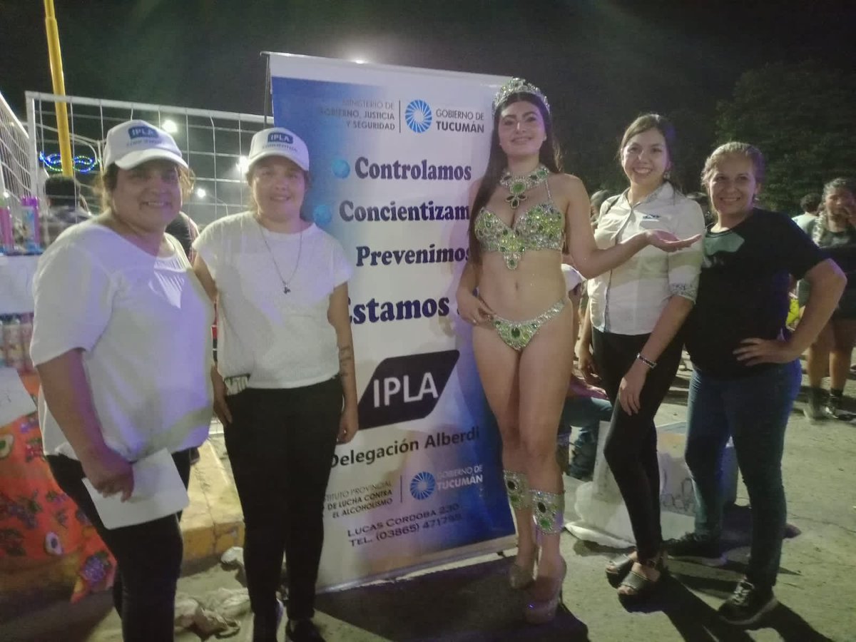 IPLAtucuman's tweet photo. Concientizar sobre las consecuencias nocivas del alcohol sobre nuestra salud es uno de los objetivos del programa IPLA CONCIENTIZA.

Los promotores del @iplatucuman de Alberdi estuvieron en los corsos de Aguilares para concientizar sobre el consumo responsable de alcohol. https://t.co/D7KsPN8MSy