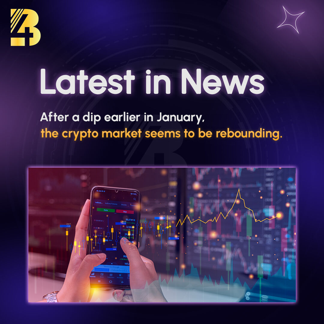 B4ChainOfficial's tweet photo. Crypto Update: Buckle up, enthusiasts! 📈 

📌 The crypto market took a brief dip in January, but guess what? It's making a dazzling comeback! 💥 
.
.
.
.
.
#CryptoComeback #B4HitCrypto #MarketRally #CryptoEnthusiasts #BitcoinBoom #AltcoinSurge #BlockchainBuzz #DigitalAssets #Inv https://t.co/iGXyWXAAus