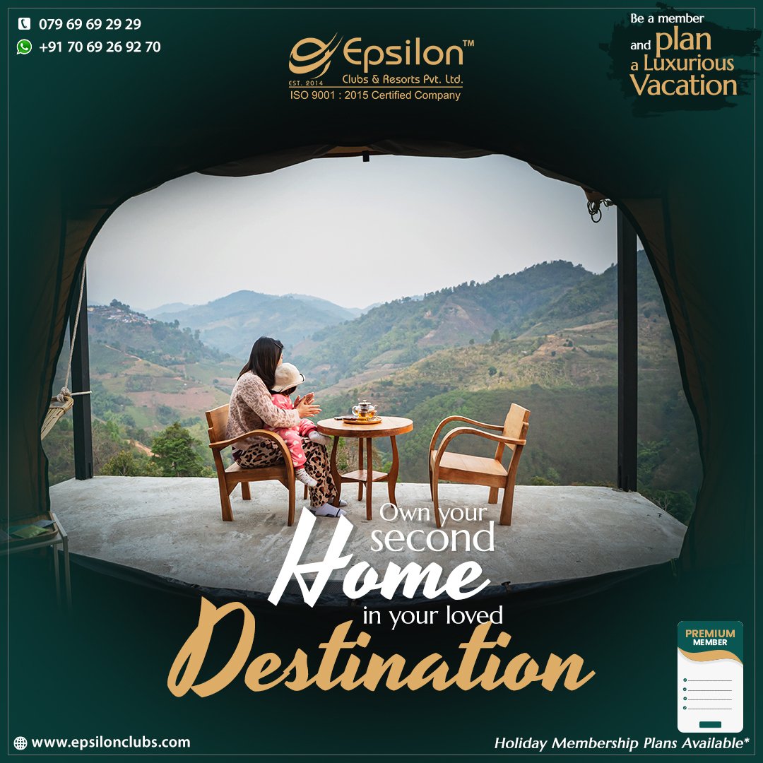 Imagine a second home at an affordable price located around a favourite holiday destination. Opting for a membership plan with Epsilon Hotel and Spa can make this possible.  Explore a world of possibilities at Epsilon Club and Resort. 

#DreamHolidayGetaway #HolidayMembership