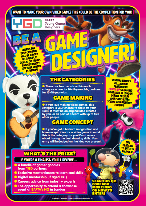 Reasons to pick up <a href="/110Gaming/">110% Gaming Magazine</a> today:

1) It's great (obvs)
2) We've collaborated with them to bring you an 8 page #BAFTAYGD special with everything you need to know about the BAFTA Young Game Designers competition🎮

It's out now, so go grab one and get making!