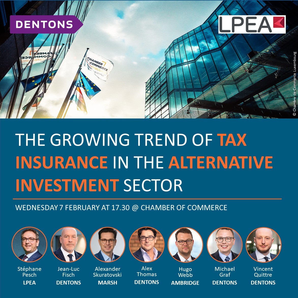🔎 Together with Dentons, we are delighted to invite you to the first Luxembourg Tax Insurance Conference: “The growing trend of tax insurance in the alternative investment sector – an effective tool to manage tax risks and uncertainties”.

Register here: lpea.lu/events/the-gro…