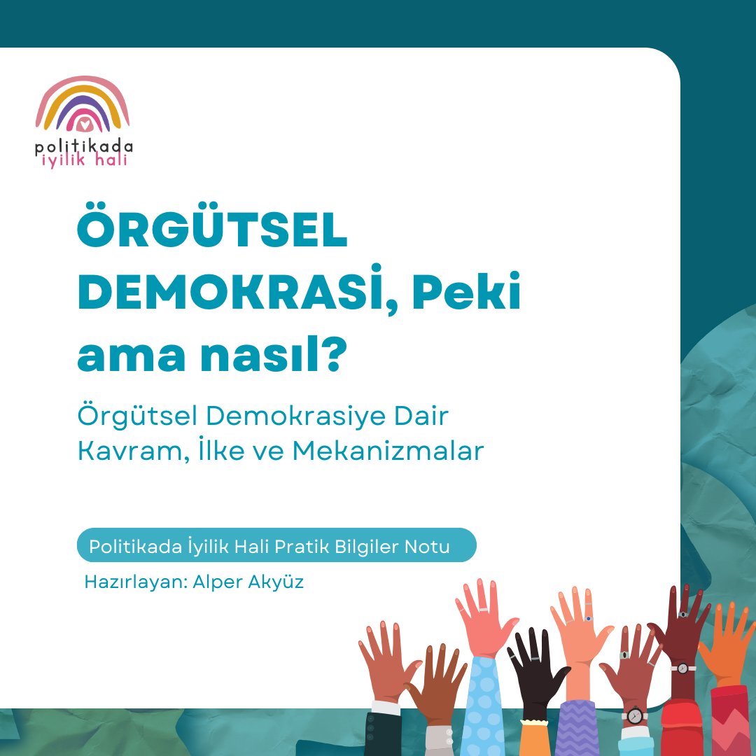 Politikada İyilik Hali Platformu üyemiz Alper Akyüz hazırladığı, örgütlenmelerde tartışılmasını ve üzerine konuşulmasını umduğumuz pratik bilgiler notumuza aşağıdaki link aracılığıyla ulaşabilirsiniz.

🖇️ politikadaiyilikhali.org/wp-content/upl… 

#politikadaiyilikhali