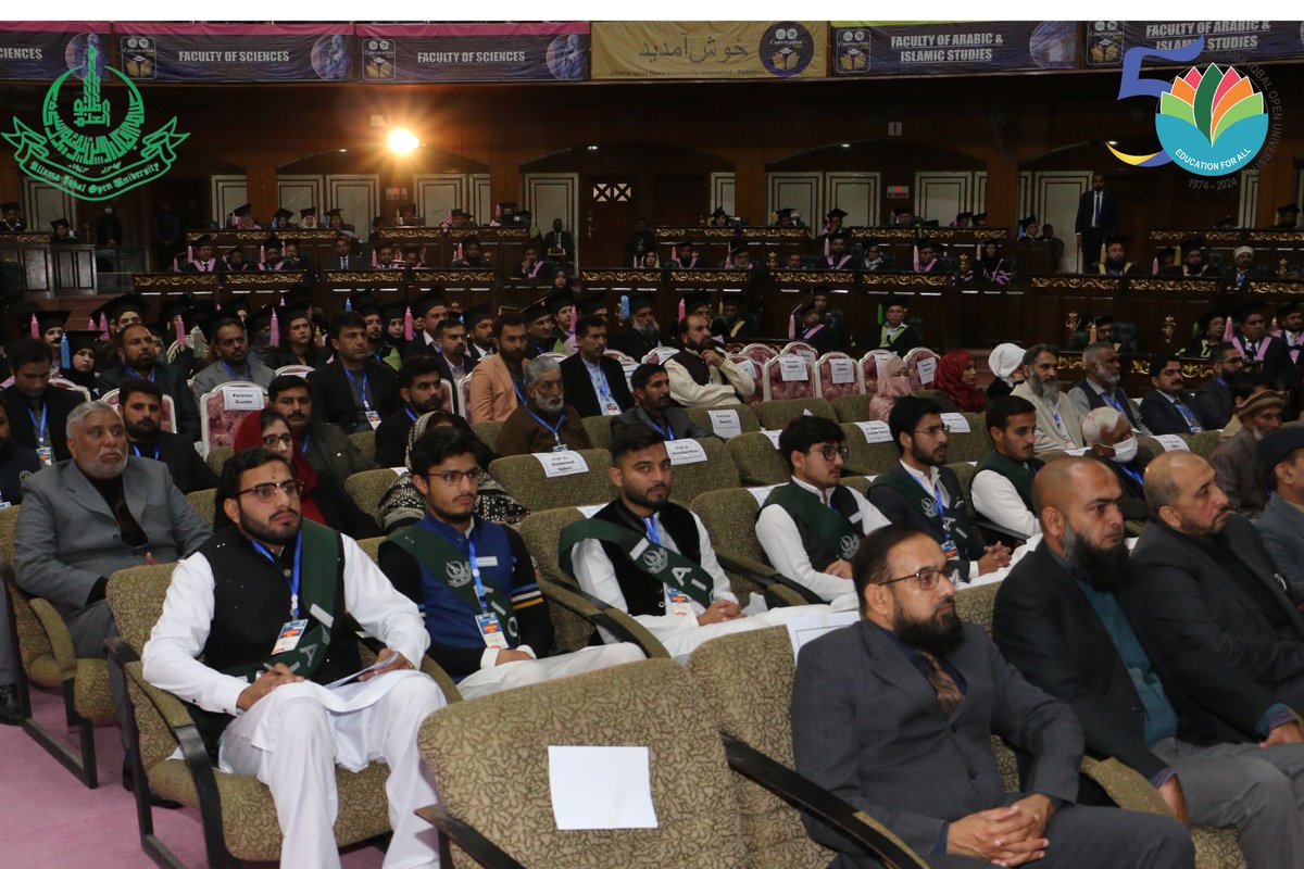 OfficialAIOU's tweet photo. Heartiest congratulations to all the graduates. Some pictorial glimpses of today's AIOU Convocation 2024.

#SuccessUnleashed #AIOUConvocation #Convocation2024 #aioustudents #educationatDoorstep #aiounews  #bigday #sucess #AIOUAlumni #convocation #graduates https://t.co/2qVfM8lY2m