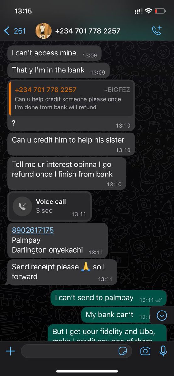 eastsidebwoy's tweet photo. @palmpay_ng hello @palmpay_ng pls someone is using ur platform to scam people and they are impersonating to be me , i don’t know how the person got my contact list and is asking my friends for money .pls do
Something about it https://t.co/HwEyYuifWH
