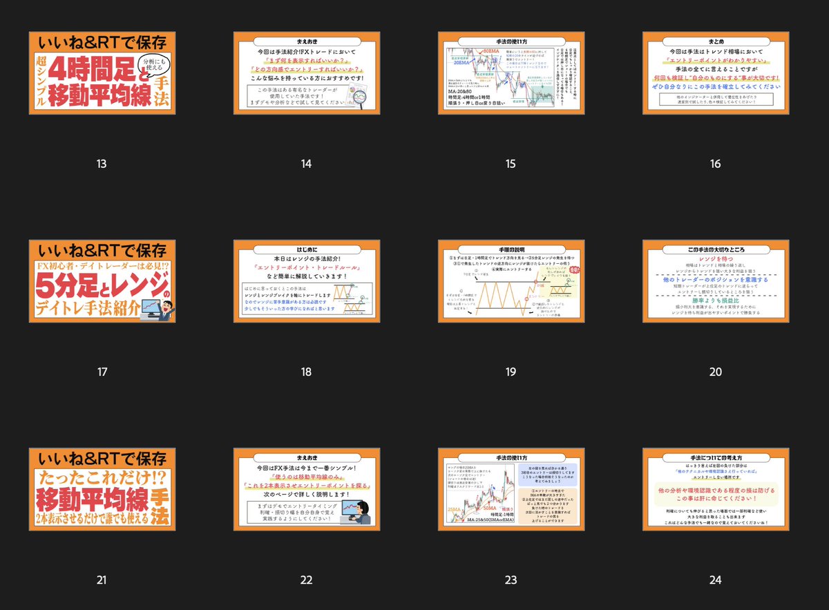 magenta_fx's tweet photo. 僕のFX人生を賭けた集大成！？！？
遂に配布再開か…

🎉📙FX解説PDF・第１〜６弾再配布📙🎉

『計100ページ越え！』
※画像はほんの一部です😂

このツイートが…

『200いいね&200RT』
いったら無料配布開始✨✨✨

(第１弾から随時配布していきます🫡)

しかも…

このツイートに「FX解説PDF」と
リプライしてくれた方には

『📓コツコツ稼ぐトレードノート(スプシ版)』

をプレゼントしちゃいます🔥🔥🔥

皆さん是非このツイート広めて
プレゼント受け取ってくださいーい👍🏻👍🏻👍🏻

#USDJPY 
#ドル円
#FOMC