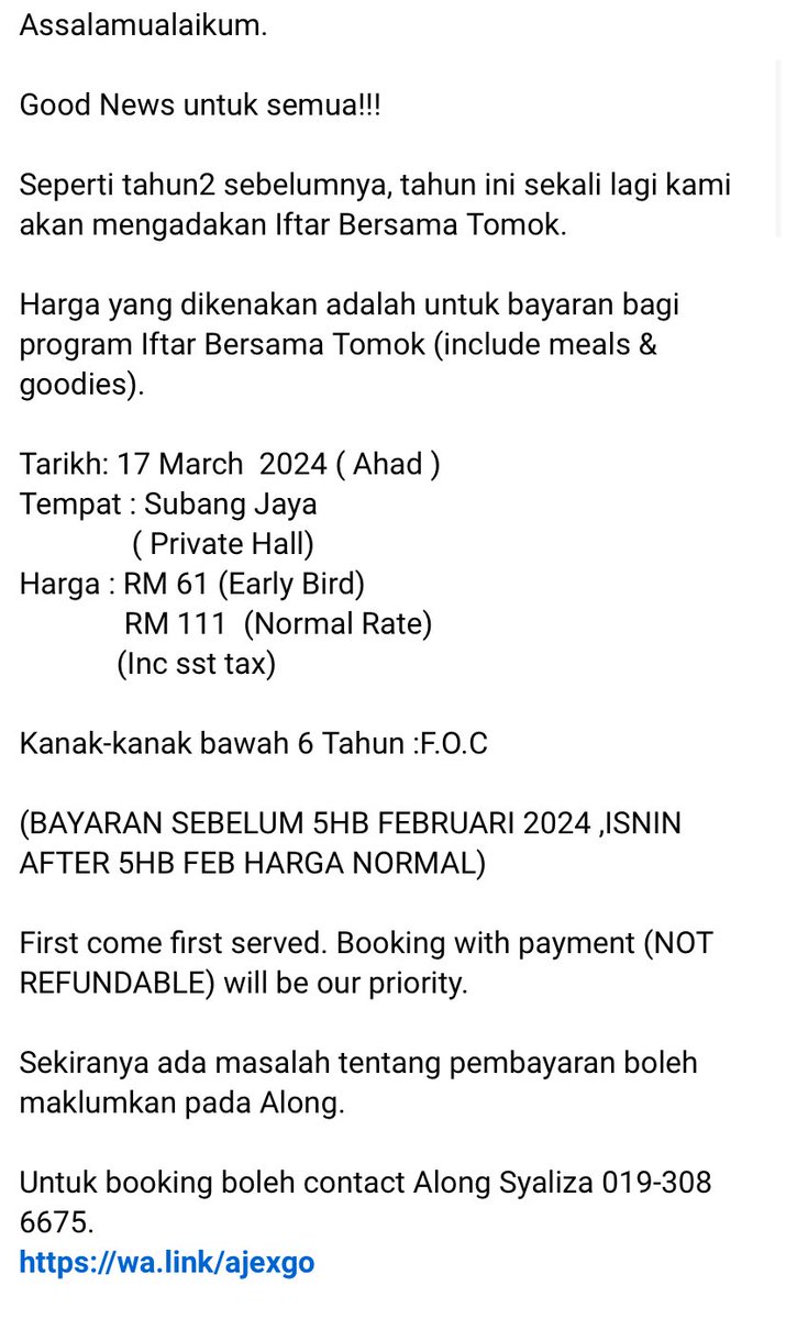 fuzzyskuzzy's tweet photo. Iftar with Tomok kembali!! Kalini venue insyaallah lagi onzzz dari tahun lepas..jom join harga early bird 😍

#IFTARBERSAMATOMOK https://t.co/vyiZWylDmw