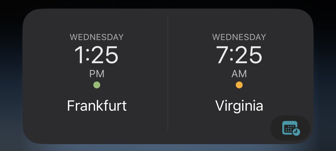 I’m in Germany, I got a time widget so I know how early I’m keeping @xavasinnx awake to send her funny signs on the road.