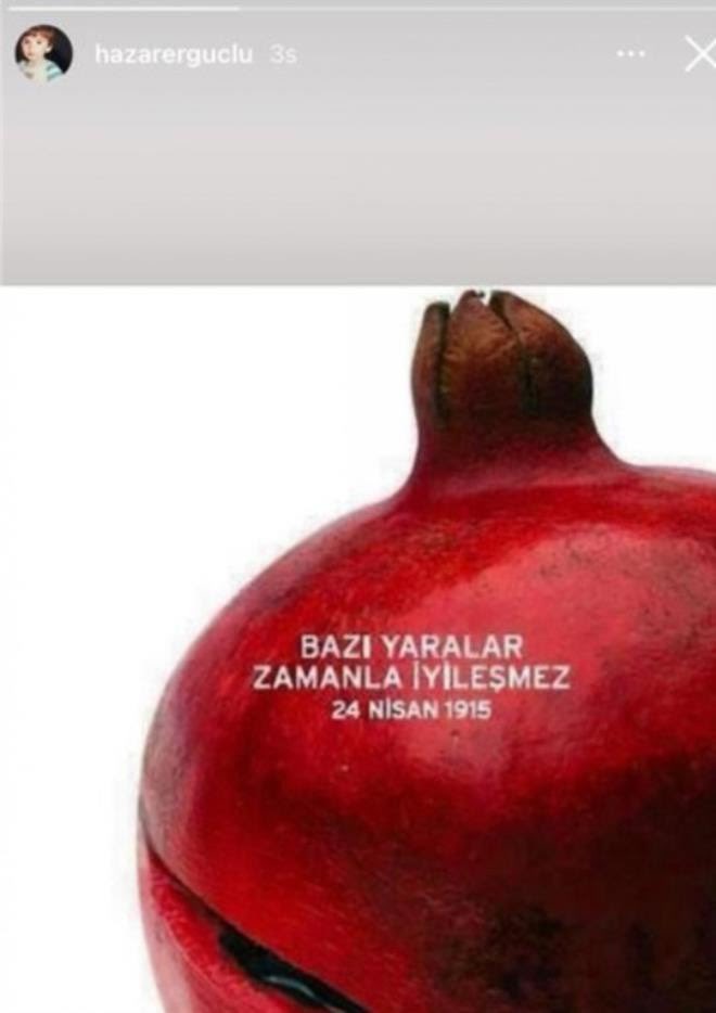 gokcekatun03's tweet image. Bir aydır &quot;Dilber evin barkın yok mu?&quot; şarkısında oynayan Hazar Ergüçlü &apos;nün ; sözde Ermeni Soykırımı için &quot;Bazı yaralar zamanla iyileşmez.&quot;dediğini biliyor muydunuz? Ayrıca 2017 yılında Gerilla belgeseli paylaştığını biliyor muydunuz?

Artık şu kadının reklamını yapmayın!