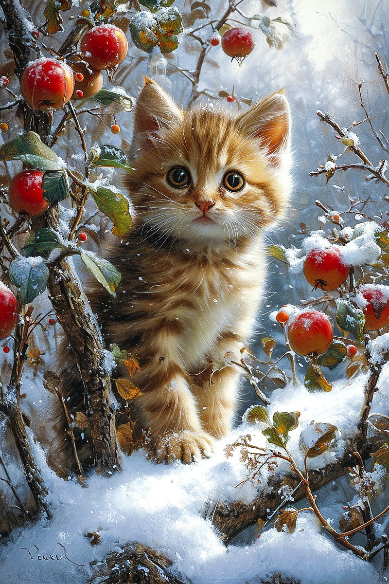 ❄️little cat in Ice-Covered Woods❄️

#AIart #midjourneyV6