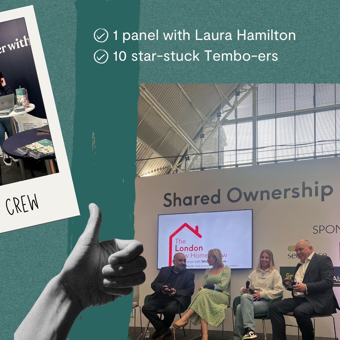 This weekend, the Tembo team were on the ground at the London New Home Show for the third year in a row. We love these events because they let us speak to home buyers face-to-face. Plus, this year our superstar Liv spoke on the panel about how to finance a Shared Ownership home.