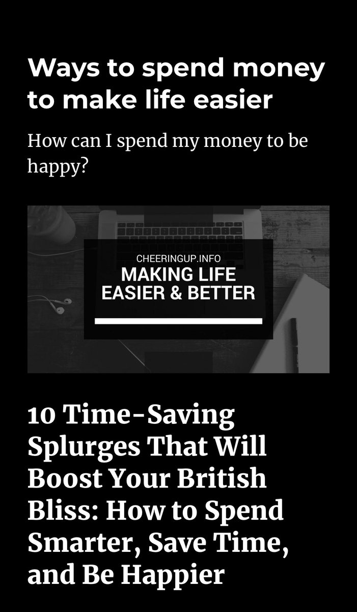 guidetoprice's tweet image. 10 Time-Saving Splurges That Will Boost Your British Bliss: How to Spend Smarter, Save Time, and Be Happier cheeringup.info #cheeringupinfo #CheeringupTV #GuideToPrice #RetirementTV #GlobalDigitalNomad #LifeTips #GuidePrice #BestPrice