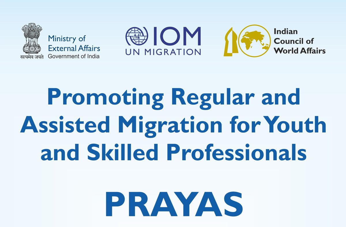 #Migrationweek ‘PRAYAS’ project of @IOM_India supported by IDF @IOMDevFund being implemented in partnership with @MEAIndia & @ICWA_NewDelhi focuses on safe, orderly & regular migration of aspiring Indian migrants & students. PRAYAS contributes to GCM objectives 1, 3, 5 & 7.