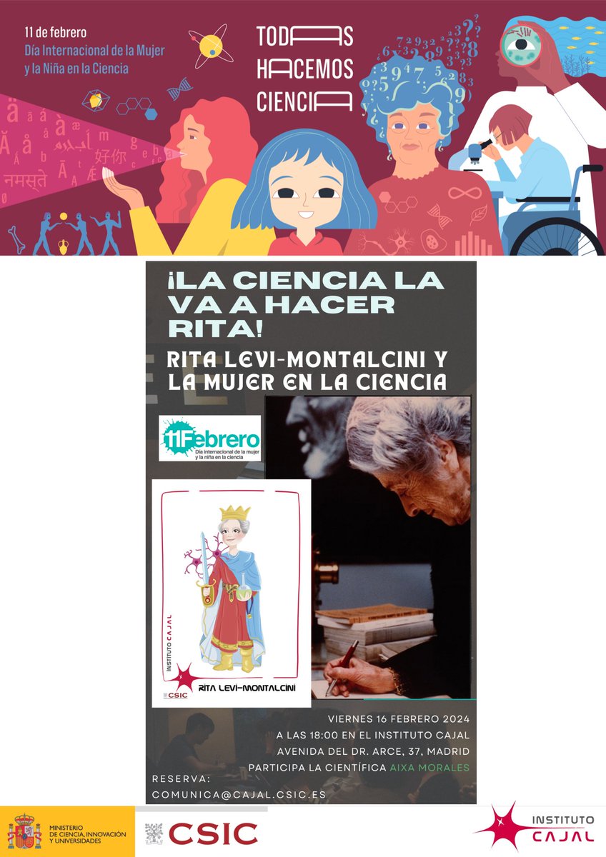 Como #Todashacemosciencia, hay una estupenda variedad de actividades en el <a href="/CSIC/">CSIC</a> donde <a href="/CSICdivulga/">CSIC Divulga</a> en relación con el #11F. Nosotros aportaremos nuestro granito de arena con un evento participativo en torno a la inigualable figura de Rita Levi-Montalcini. ¡Anímate y visítanos!