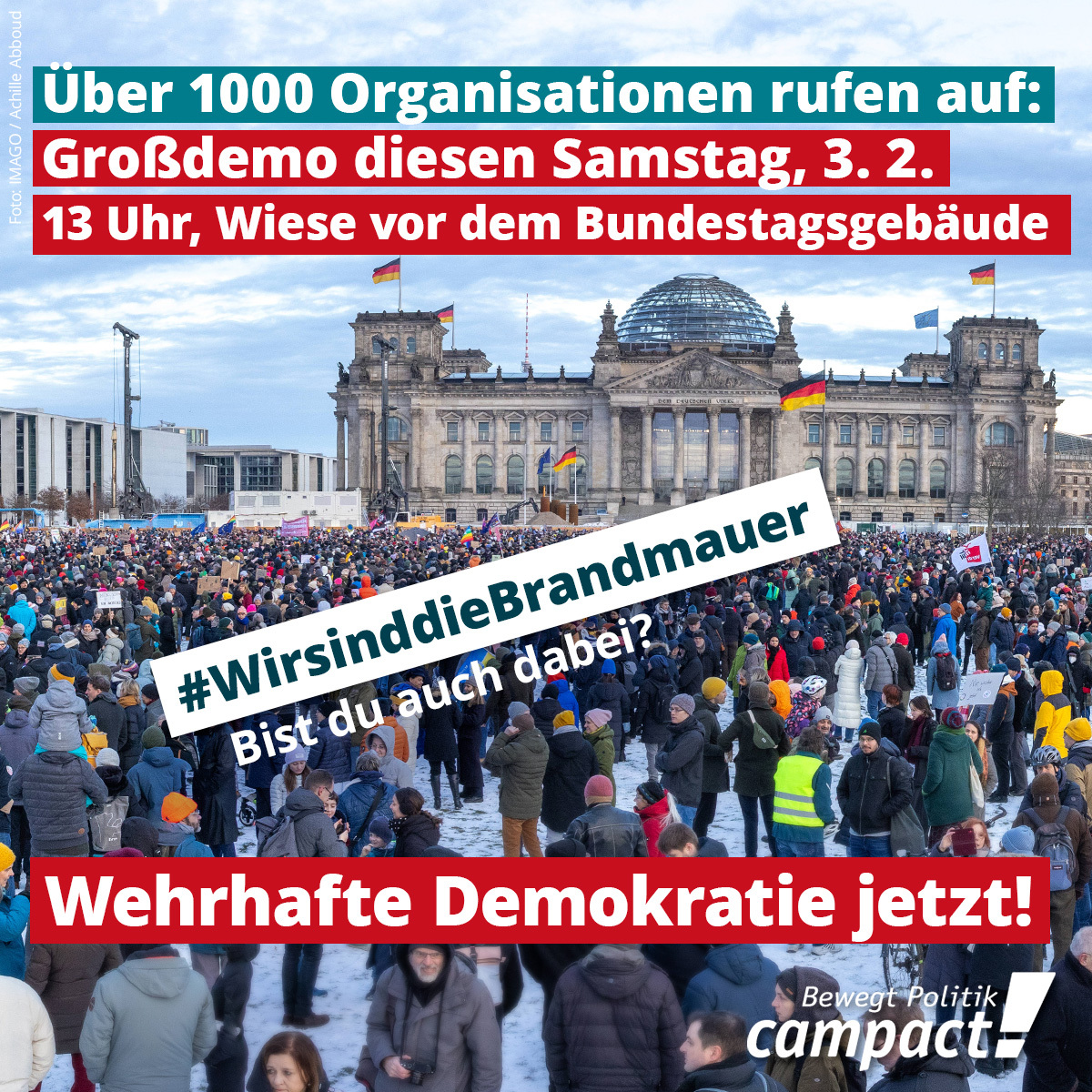 #Berlin ist laut gegen Rechtsextremismus! Wir sehen uns am Samstag.

#WirsinddieBrandmauer #noAfD