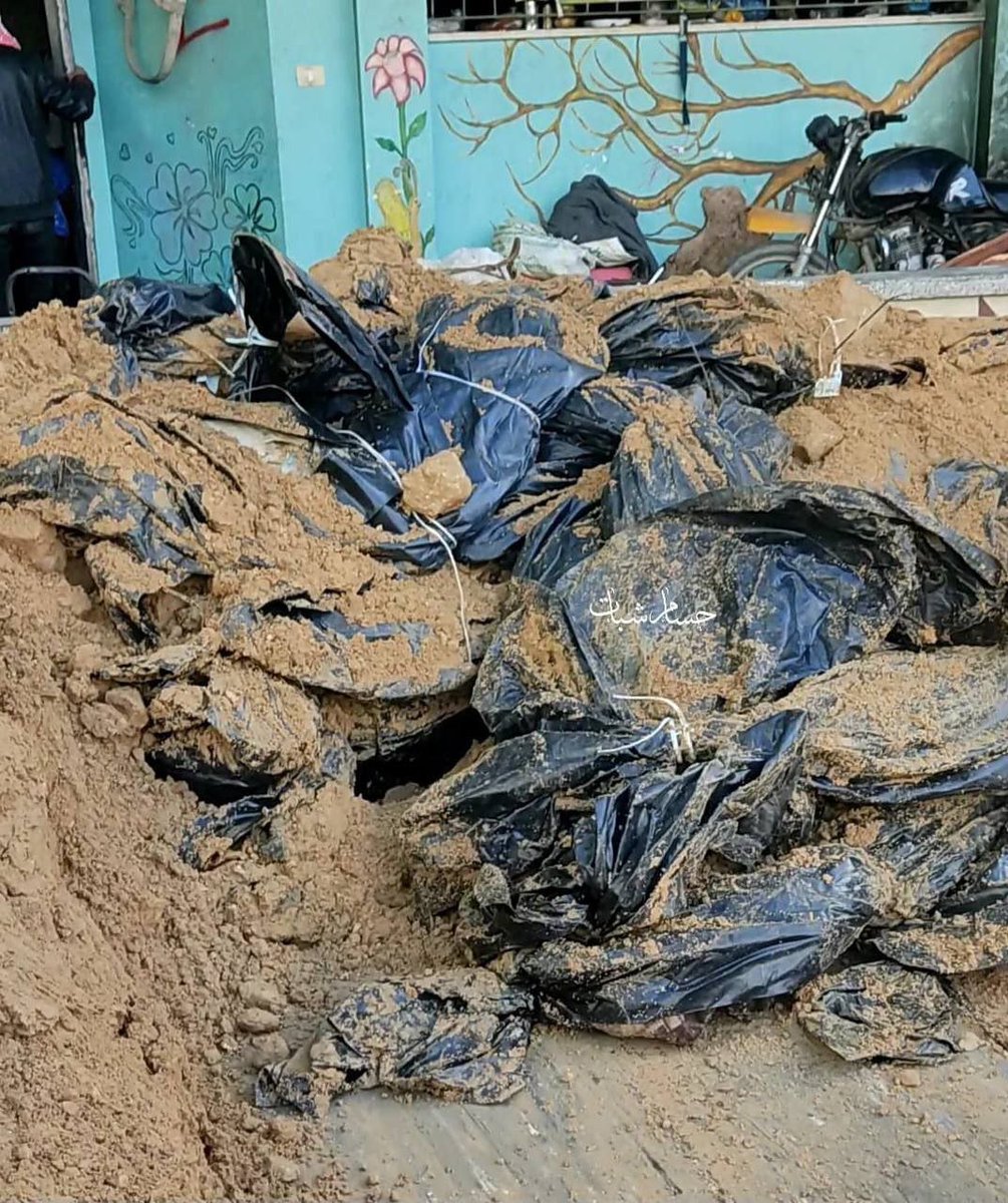 nowgnna's tweet photo. “They tied them up, shrouded them alive, put them in a pit, killed them en masse, and buried them.”
The Israeli occupation executes 30 Palestinians in the northern Gaza Strip 🇵🇸 https://t.co/12PoiKGjrZ