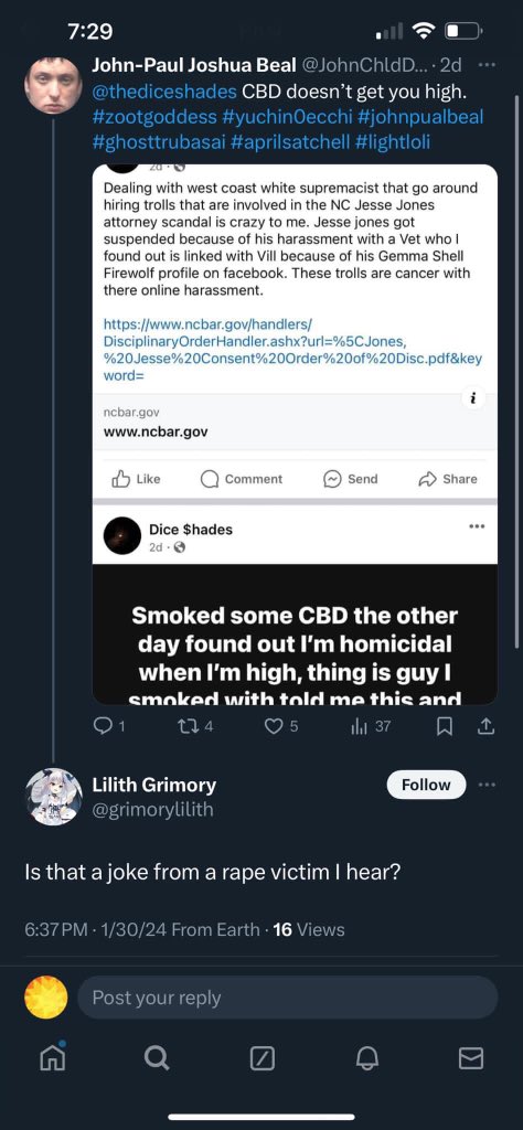 dicerapistbigot's tweet photo. @thediceshades John just admitted he raped me #zootgoddess #johnpualbeal #ghosttrubasai #lilithgrimory https://t.co/VPal3QRp5s