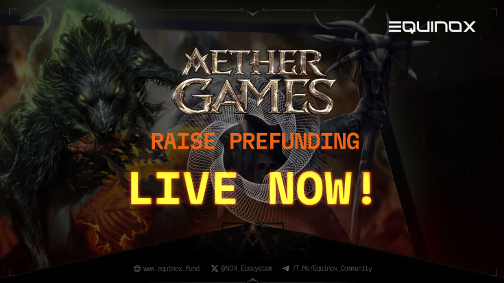 All systems GO! 

You can now prefund your allocations for Aether Games: Strategic Round on Noxstarter.

Visit: presale.equinox.fund/aether-games

#Aether #AetherGames