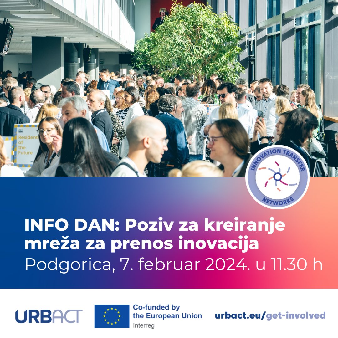 me4eu's tweet photo. 🔊 Pozivamo opštine i druge lokalne subjekte da nam se pridruže na Info danu povodom Poziva za kreiranje mreža za prenos inovacija.
 
🗓️ 7. februar 2024. u 11.30 h
📍 Podgorica, Evropska kuća

Prijave i pitanja na 📧borka.ljeskovic@mep.gov.me. https://t.co/3YcDsBteVr