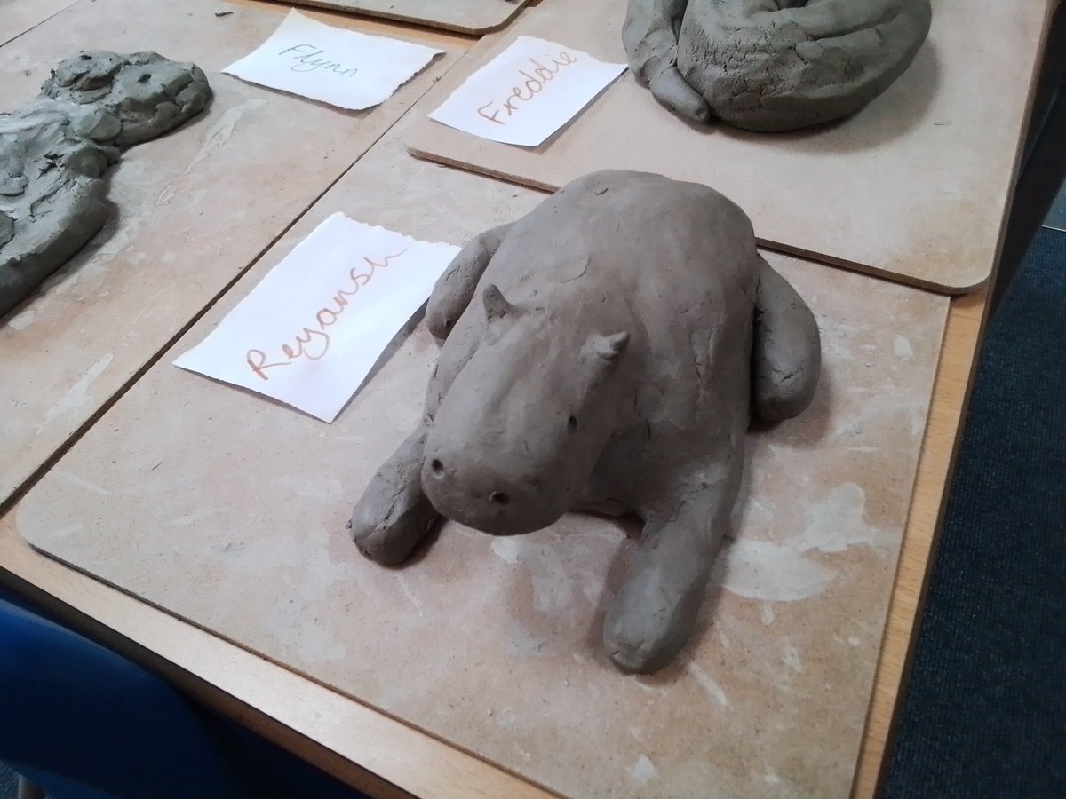 EpicExminster's tweet photo. Year 5 have made a start on their clay sculptures. They have been studying the work of Alberto Giacometti, Niki de Saint Phalle and Anthony Gormley. Take a look at part 1. There will be more to follow... https://t.co/qJ1efku46H