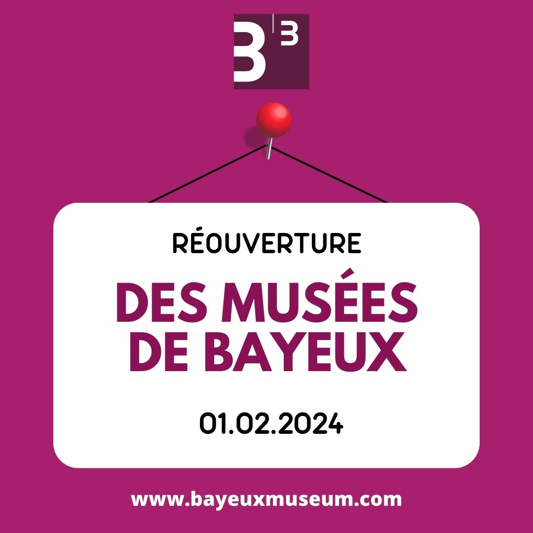 BayeuxMuseum's tweet photo. JOUR J-1 ⌛️
Après la trêve hivernale ❄️ de janvier, tous les musées de Bayeux seront ouverts demain pour accueillir les premiers visiteurs de la saison 2024 ! 
ℹ️ Plus d'infos sur https://t.co/a8a7CxetLT
#Normandie #musées #Bayeux #BayeuxTapestry #BatailledeNormandie #MAHBayeux https://t.co/zWxs3Xmamo