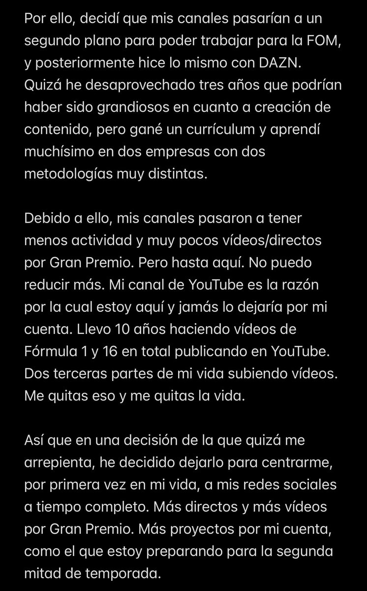 victorabadf1's tweet photo. Tras dos fantásticos años formando parte del equipazo de DAZN F1, he decidido dejar de trabajar con la empresa y abandonar Madrid.

Me marcho, pero me llevo grandes amigos y un gran recuerdo de la experiencia. Muy agradecido por la confianza.

Os cuento más aquí: https://t.co/hRceuSwLrj