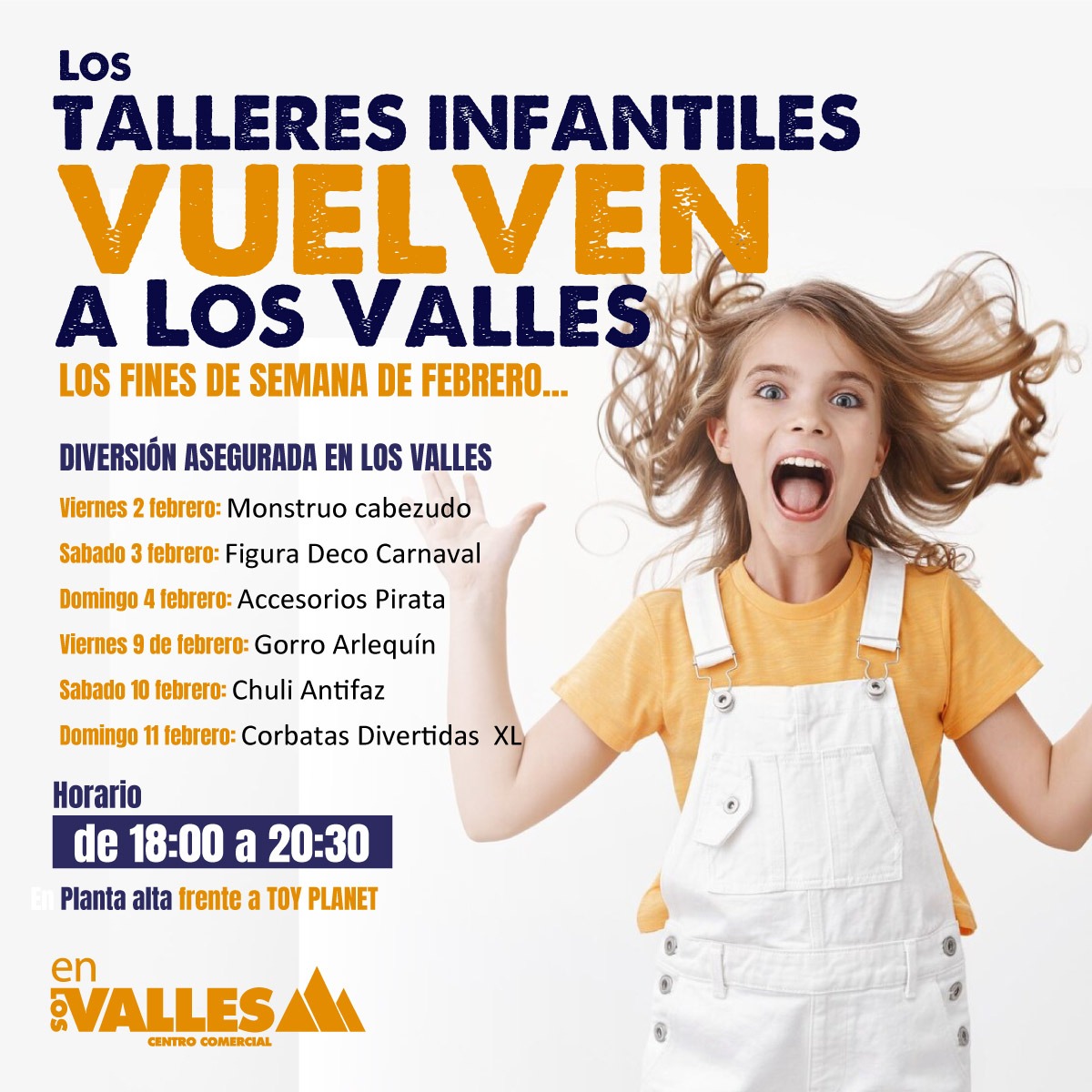¡Vuelven los divertidos talleres de #LosValles! ¡No te pierdas todo lo que hemos preparado para los fines de semana de febrero, con un montón de ideas para #Carnaval!
#Villalba #ColladoVillalba