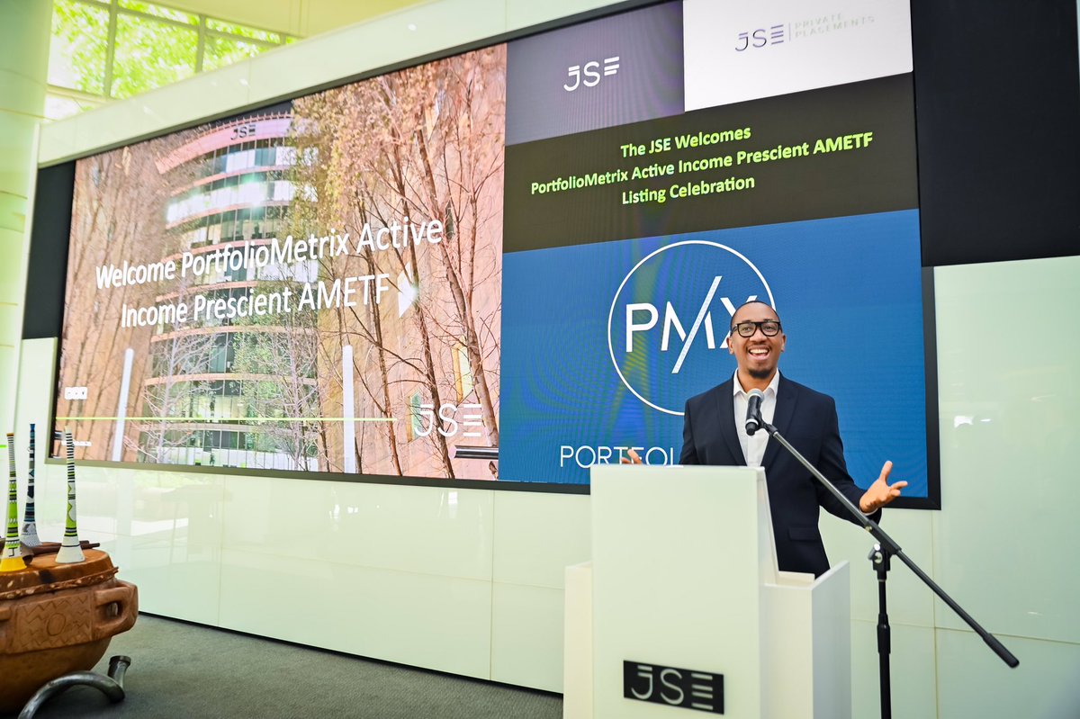 JSE_Group's tweet photo. Congratulations to @PortfolioMetrix on listing their 1st AMETF. This is a momentous milestone as we also celebrate the 100th ETF to list on the JSE.
#AMETFs #ETFs #JSE
@sammokorosi https://t.co/ZzD4V6aZ5q