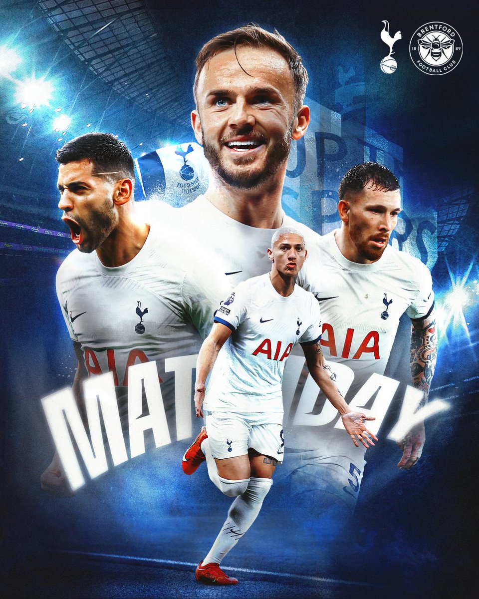 SpursOfficial's tweet photo. MATCHDAY 🤍

🆚 Brentford
🏟️ @SpursStadium
🏆 Premier League
⏰ 7.30pm GMT
#️⃣ #TOTBRE https://t.co/SIshLhjb9Q