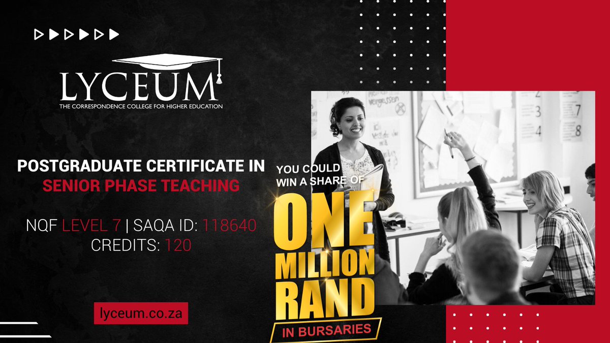 LyceumCollege's tweet image. 👉 Learn more: bit.ly/3UhiwXx 
#Lyceum #OneMillionRandBursary #YourGoals #YourDreams